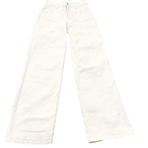 Madewell The Perfect Vintage Wide-Leg Cream White Denim Jeans Size 25 - Picture 2 of 9